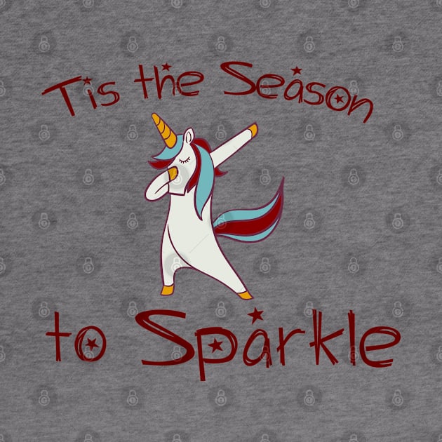 Dabbing Unicorn Christmas Season Sparkle by Wanderer Bat
